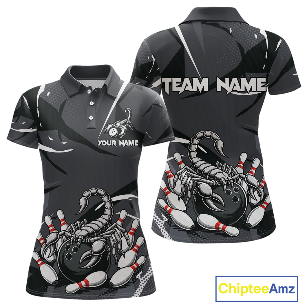 Custom Scorpio Zodiac Bowling Women Bowling Shirt Polo & Quarter-Zip Bowling Team Jerseys HNT59