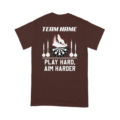 Play Hard Aim Harder Wolf Dart T-Shirt, Custom Darts Team Shirt, Darts For Gift NYN0119