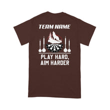 Load image into Gallery viewer, Play Hard Aim Harder Wolf Dart T-Shirt, Custom Darts Team Shirt, Darts For Gift NYN0119