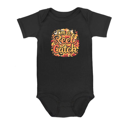 Cute Fall Fishing Infant Fishing Shirt Sayings "I'M A Reel Catch" Fall Baby Outfit IPHW7135