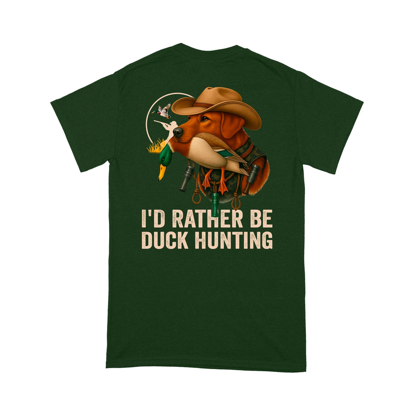 I'd Rather Be Duck Hunting Fox Red Labs Dog Men T-shirt FSD4706 D03
