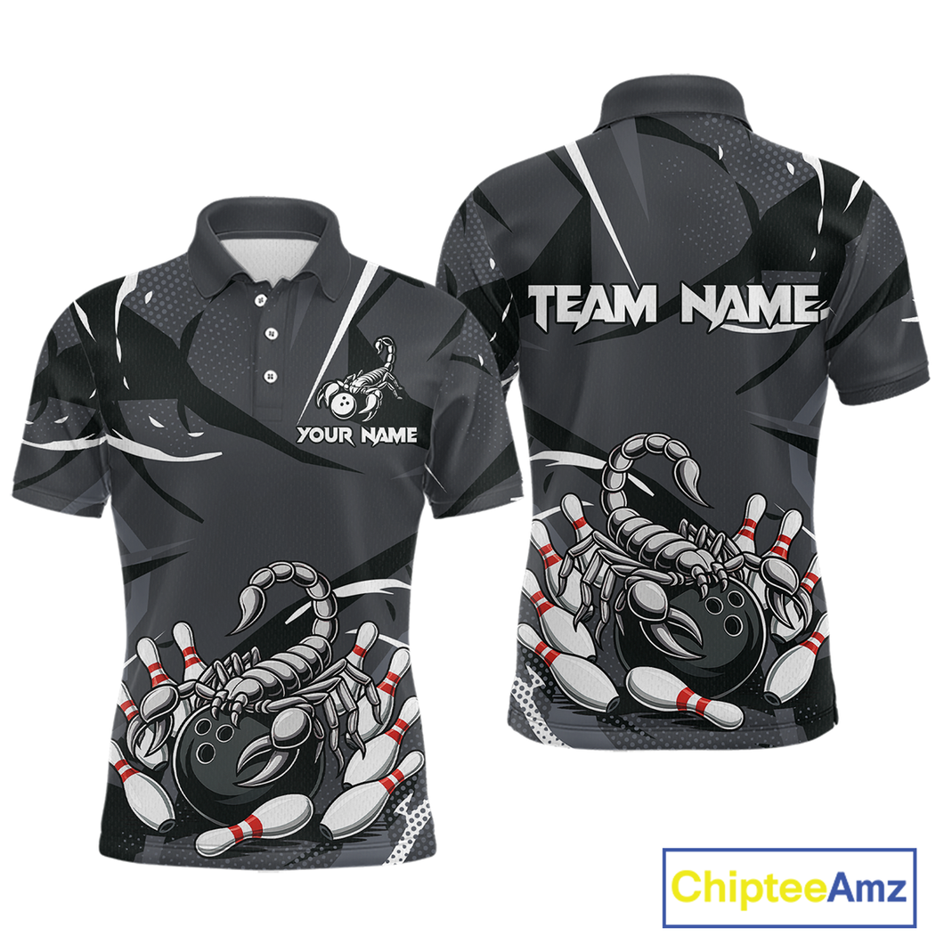 Custom Scorpio Zodiac Bowling Men Bowling Shirt Polo & Quarter-Zip Bowling Team Jerseys HNT59