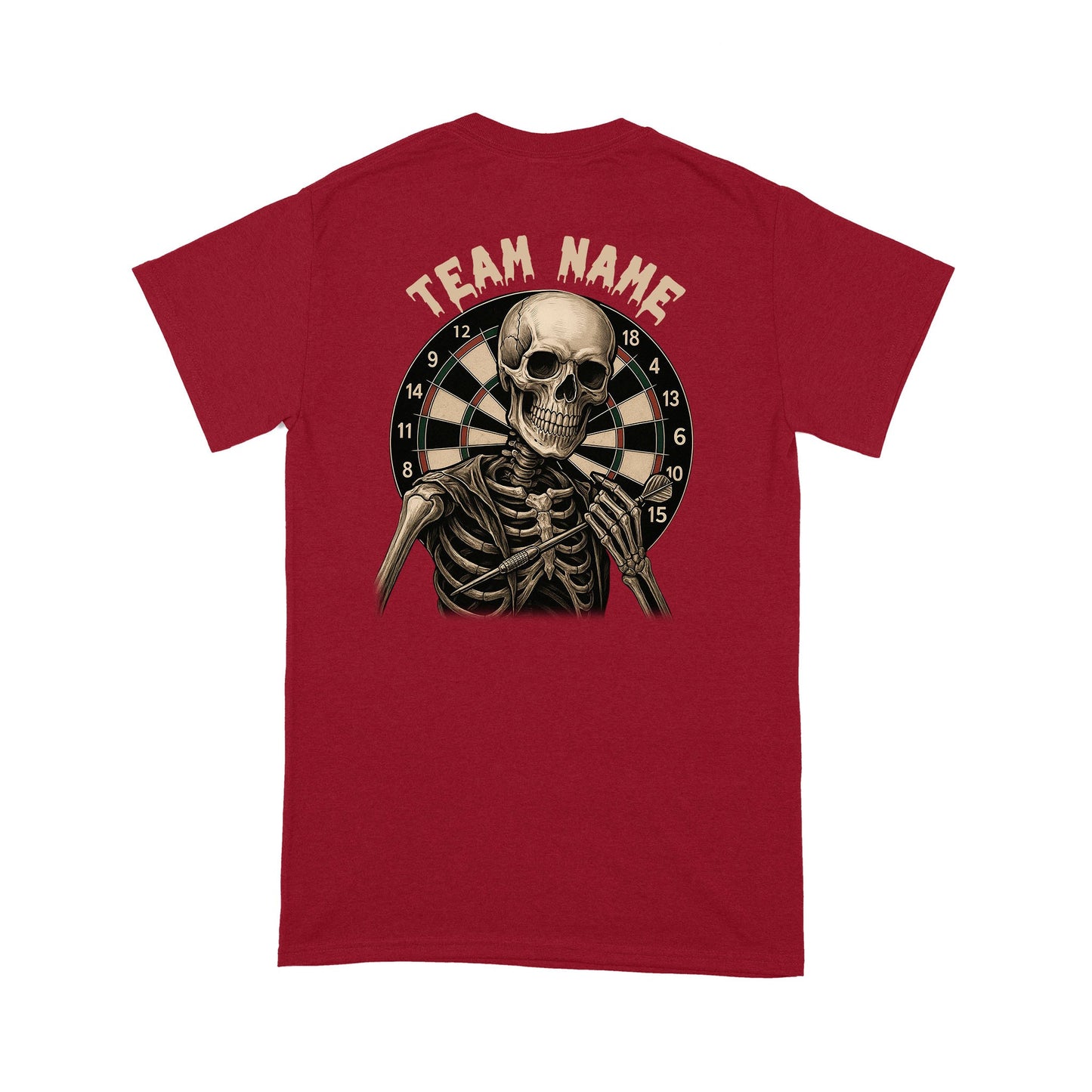 Funny Skeleton Darts Shirt, Multicolor Custom Darts League Team T-Shirt, Darts Player Gift TDM3909