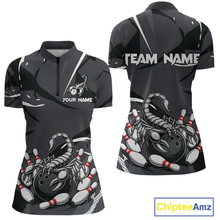 Load image into Gallery viewer, Custom Scorpio Zodiac Bowling Women Bowling Shirt Polo &amp; Quarter-Zip Bowling Team Jerseys HNT59