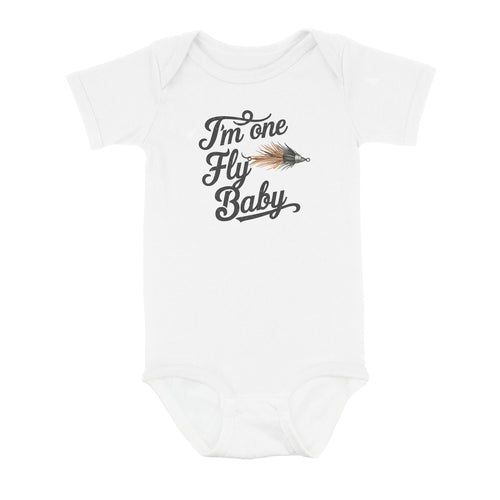 I'M One Fly Baby Infant Fishing Shirts, Newborn Fishing Gifts Baby Bodysuit Outfit IPHW7138