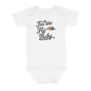 I'M One Fly Baby Infant Fishing Shirts, Newborn Fishing Gifts Baby Bodysuit Outfit IPHW7138