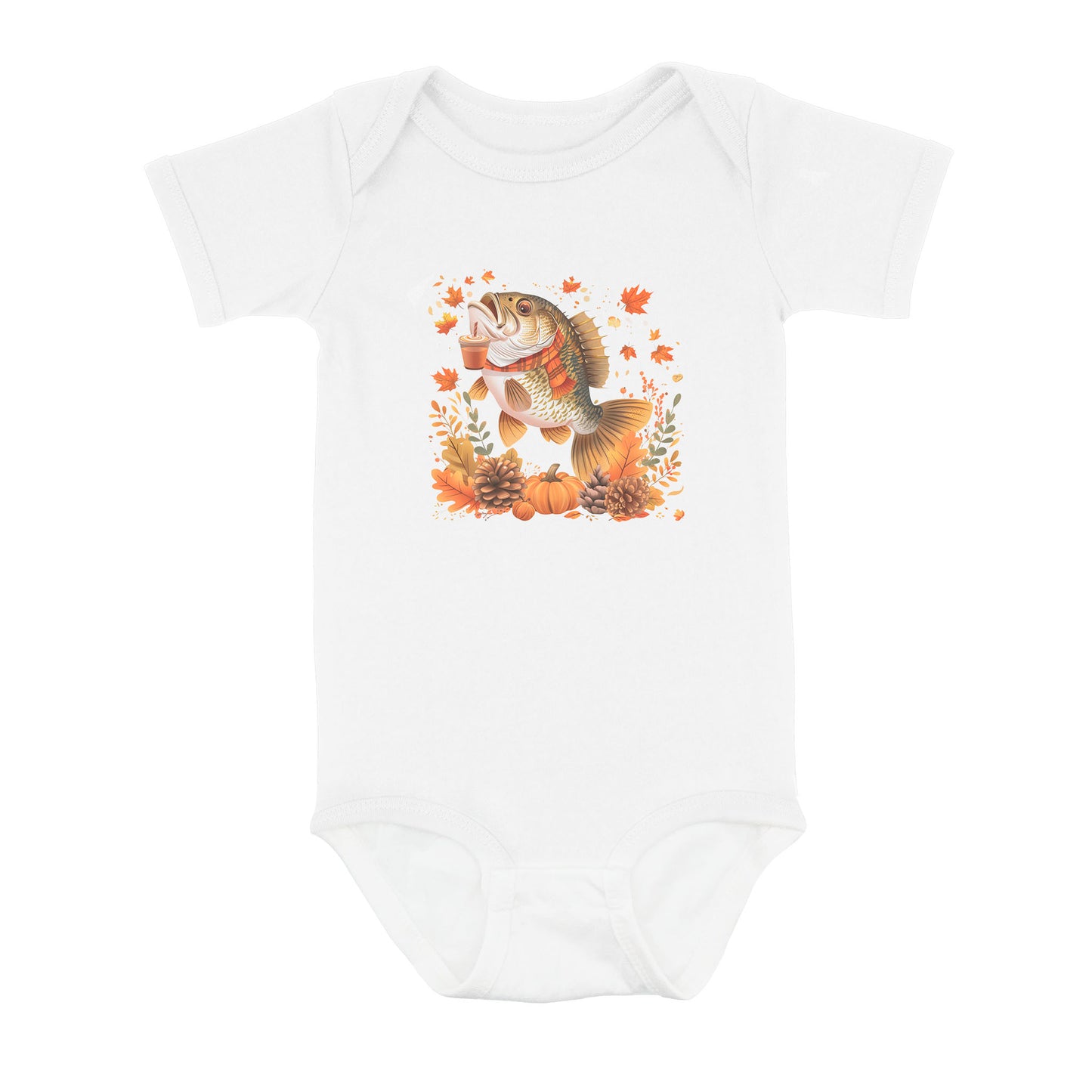Cute Fish Enjoy The Autumn Fall Fishing Infant Fishing Shirts, Thanksgiving Baby Onesie IPHW7152
