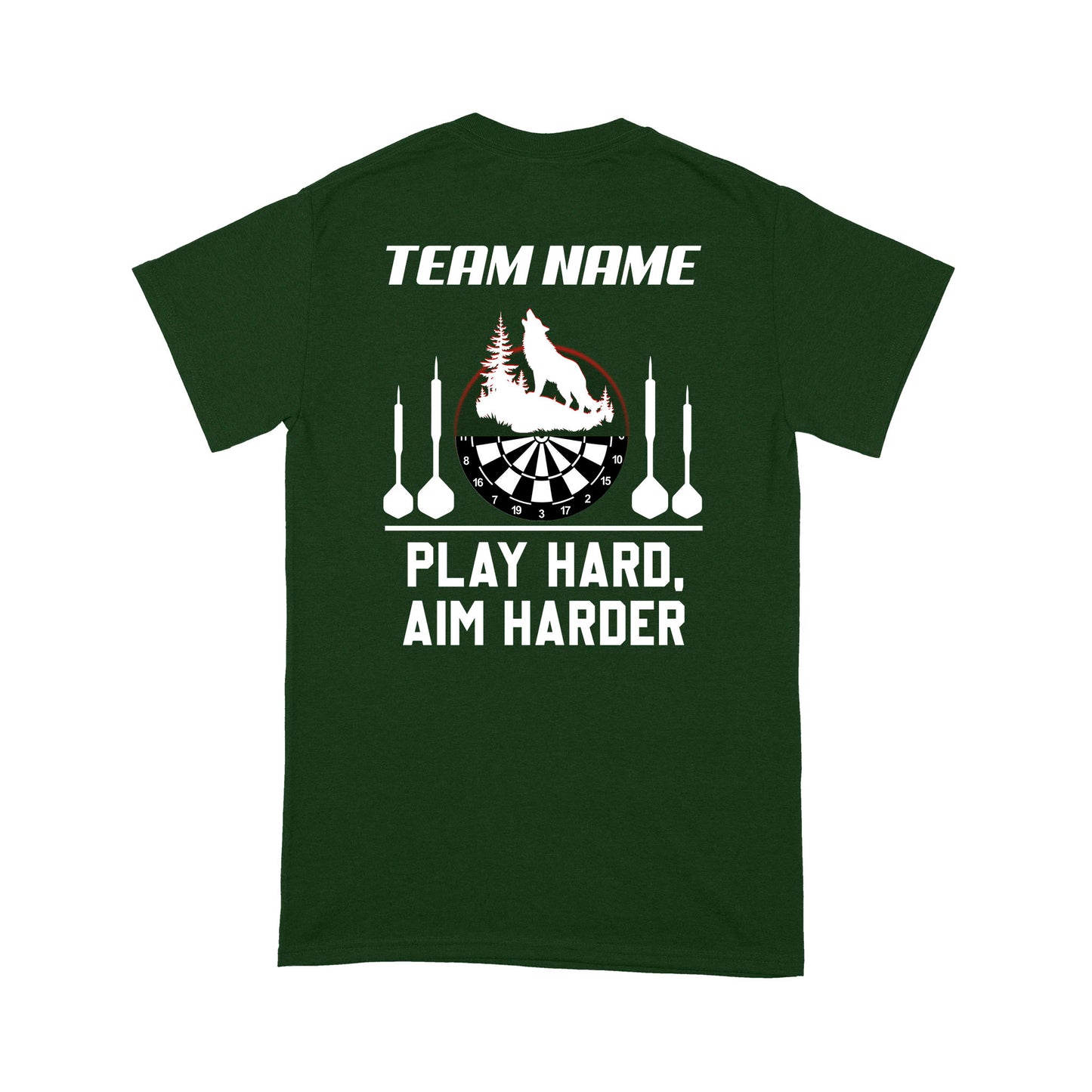 Play Hard Aim Harder Wolf Dart T-Shirt, Custom Darts Team Shirt, Darts For Gift NYN0119