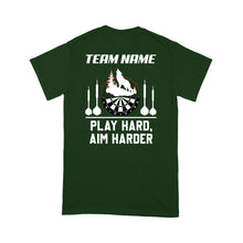 Load image into Gallery viewer, Play Hard Aim Harder Wolf Dart T-Shirt, Custom Darts Team Shirt, Darts For Gift NYN0119