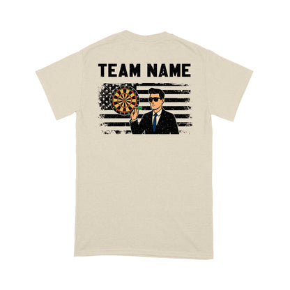 US Flag Dartboard Grunge Custom Name Shirts Dart Shirts For Men, Darts For Gift NYN0174