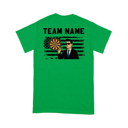 US Flag Dartboard Grunge Custom Name Shirts Dart Shirts For Men, Darts For Gift NYN0174