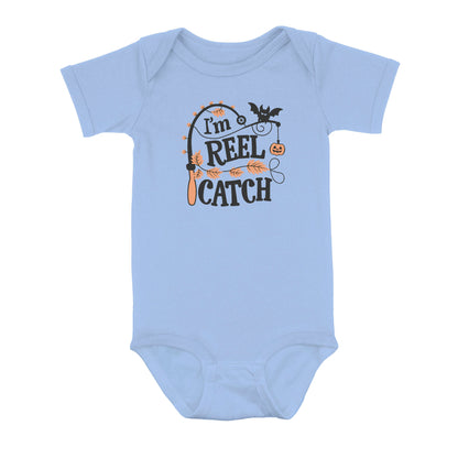Cute Halloween Infant Fishing Shirt I'M Reel Catch Baby Onesie Newborn Outfits Bodysuit IPHW7136