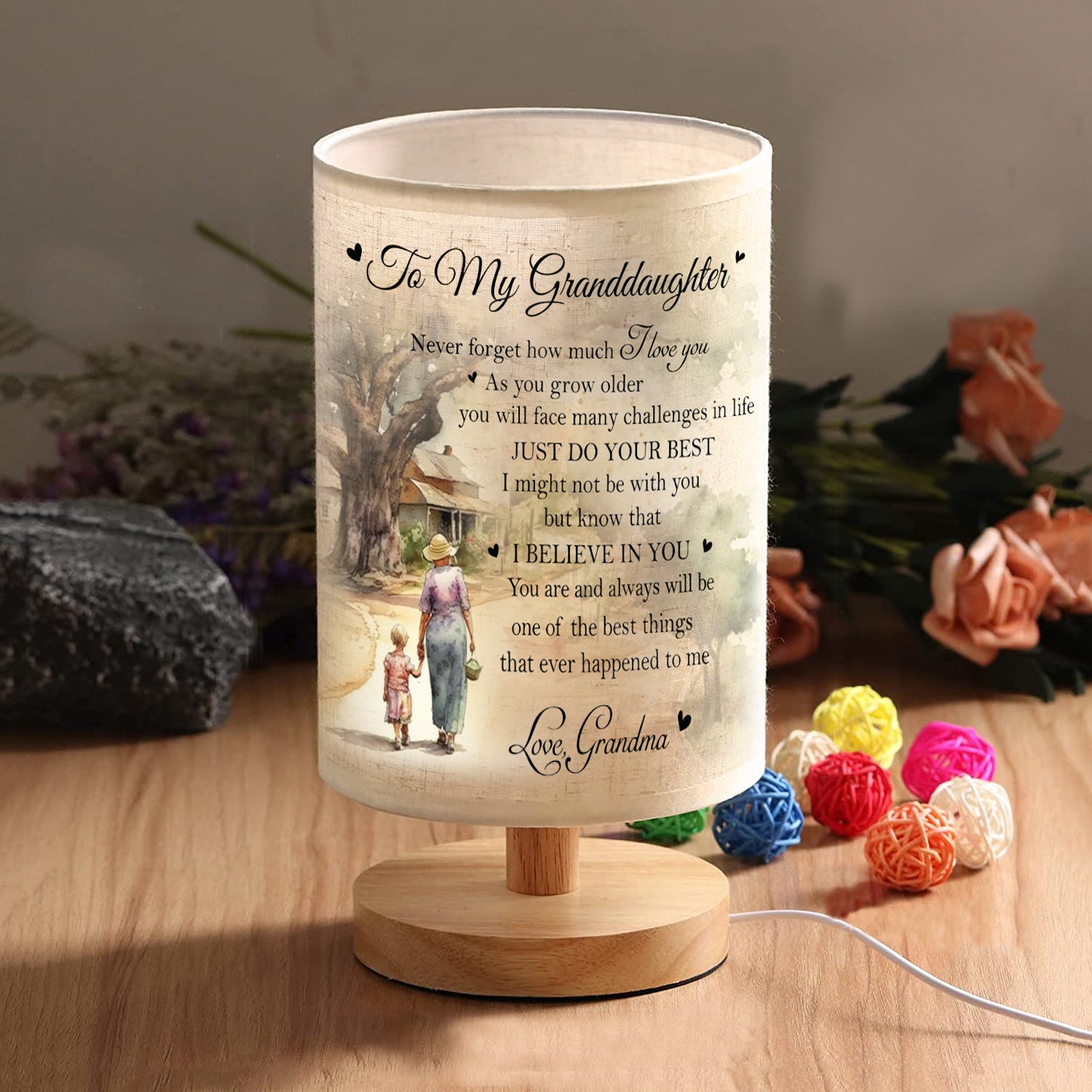 Granddaughter Table Lamp Granddaughter Gifts from Grandma, Granddaughter and Grandma Lamp CTNT1