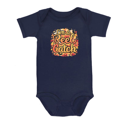 Cute Fall Fishing Infant Fishing Shirt Sayings "I'M A Reel Catch" Fall Baby Outfit IPHW7135