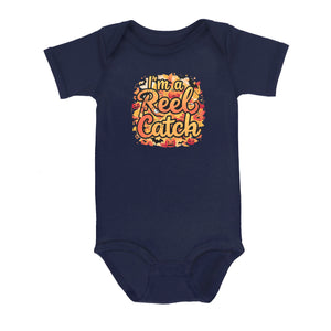 Cute Fall Fishing Infant Fishing Shirt Sayings "I'M A Reel Catch" Fall Baby Outfit IPHW7135