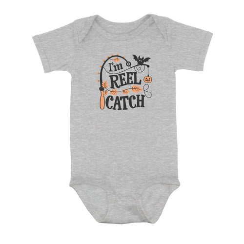 Cute Halloween Infant Fishing Shirt I'M Reel Catch Baby Onesie Newborn Outfits Bodysuit IPHW7136