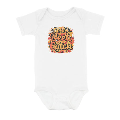 Cute Fall Fishing Infant Fishing Shirt Sayings "I'M A Reel Catch" Fall Baby Outfit IPHW7135
