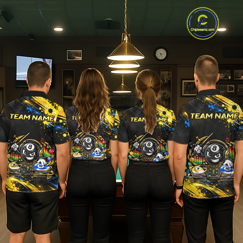 Custom Funny Music Billiard Shirt for Women 8 Ball 9 Ball 10 Ball Pool Jersey Polo & Quarter-Zip BHT146