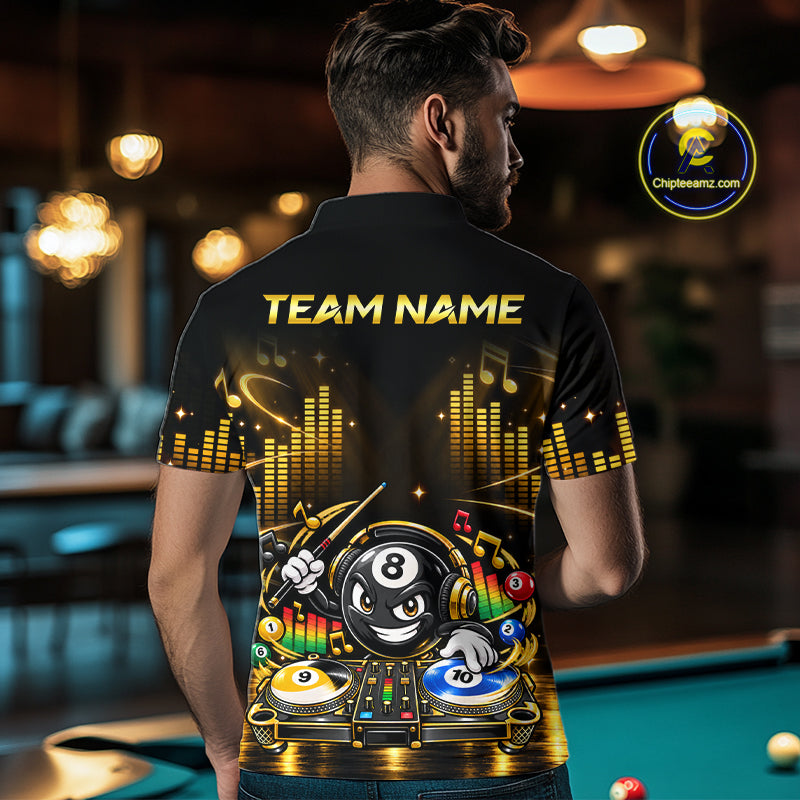Custom Funny Music Billiard Shirt for Men 8 Ball 9 Ball 10 Ball Billiard Jersey Polo & Quarter-Zip BHT148