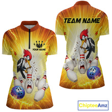 Load image into Gallery viewer, Bowling-themed sports jersey with cartoon characters and 'Team Name' text on a yellow background.