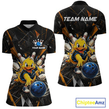 Load image into Gallery viewer, Custom Funny Duck Bowling Team Shirt Bowling Jersey for Women Polo &amp; Quarter-Zip Bowling Outfit QZT1137