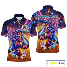 Load image into Gallery viewer, Funny Raccoon Bowling for Men Custom Bowling League Jersey Polo &amp; 1/4-Zip Bowling Outfit QZT903