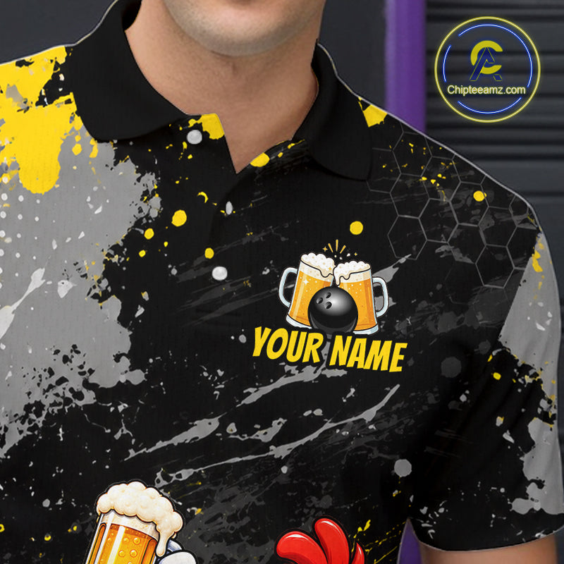 Custom Chicken Bowling Shirt for Men Funny Bowling Team Jersey QZT1269