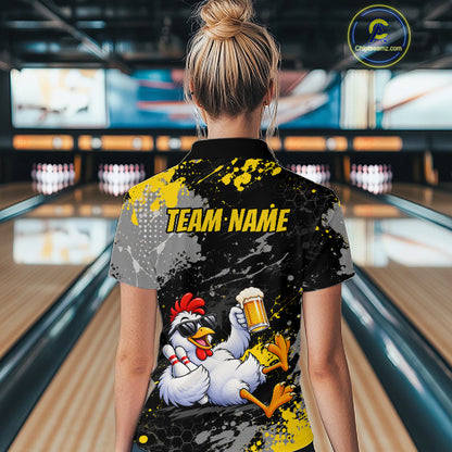 Custom Chicken Bowling Shirt for Women Funny Bowling Team Jersey QZT1269