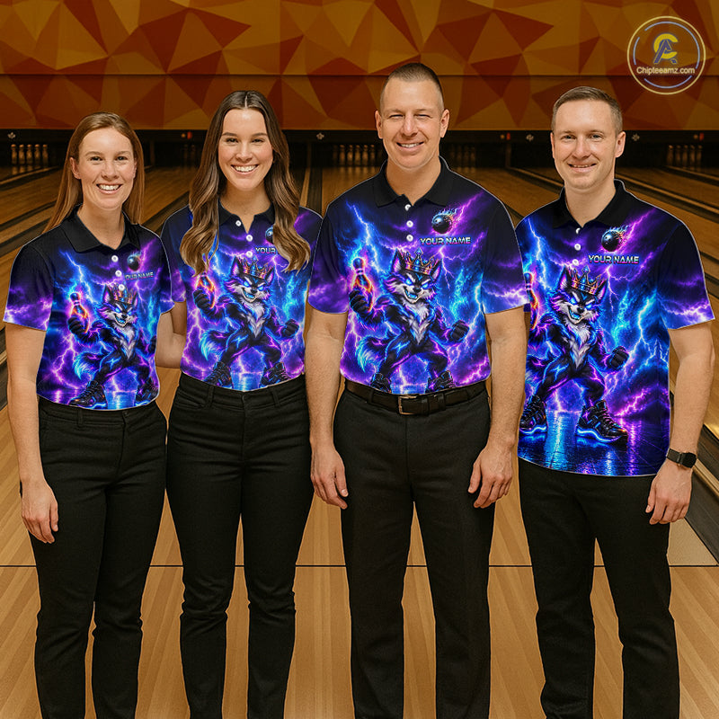 Hero Wolf Bowling Team Shirt for Men Custom Thunder Bowling Jersey Polo & 1/4-Zip QZT1345