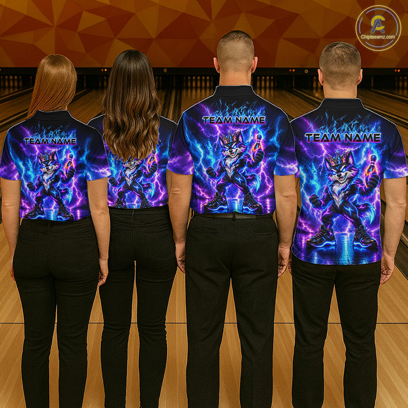 Hero Wolf Bowling Team Shirt for Men Custom Thunder Bowling Jersey Polo & 1/4-Zip QZT1345