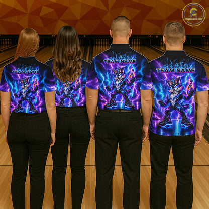 Hero Wolf Bowling Team Shirt for Men Custom Thunder Bowling Jersey Polo & 1/4-Zip QZT1345