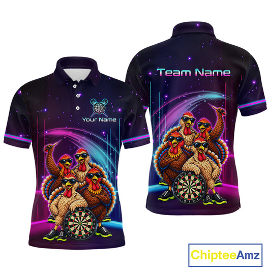 Custom Funny Team of Four Turkeys Dart Shirt for Men Dart Jersey DHT72