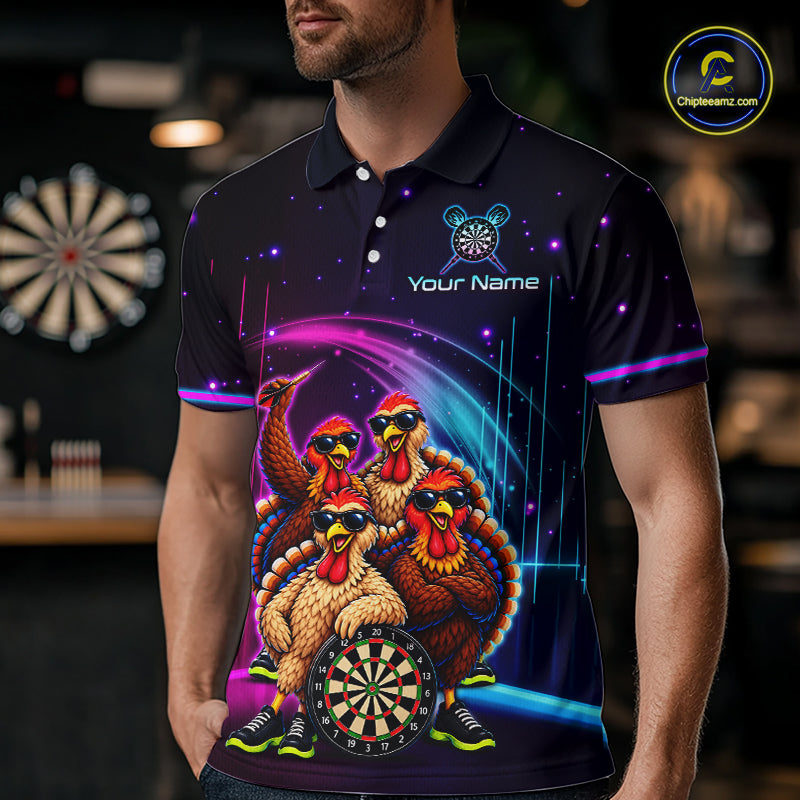 Custom Funny Team of Four Turkeys Dart Shirt for Men Dart Jersey DHT72