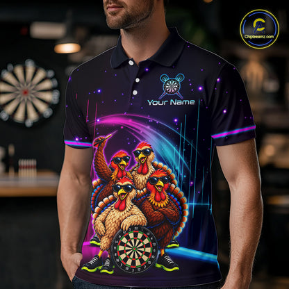 Custom Funny Team of Four Turkeys Dart Shirt for Men Dart Jersey DHT72
