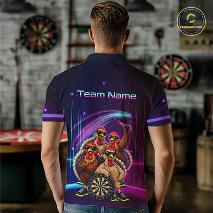 Custom Funny Team of Four Turkeys Dart Shirt for Men Dart Jersey DHT72