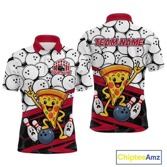 Custom Funny Pizza Bowling Shirt for Men Fast Food Bowling Jersey QZT1354