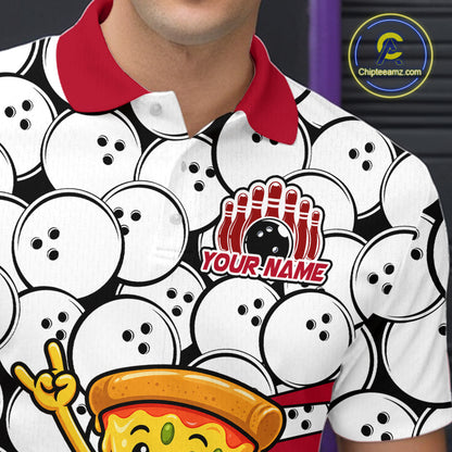 Custom Funny Pizza Bowling Shirt for Men Fast Food Bowling Jersey QZT1354