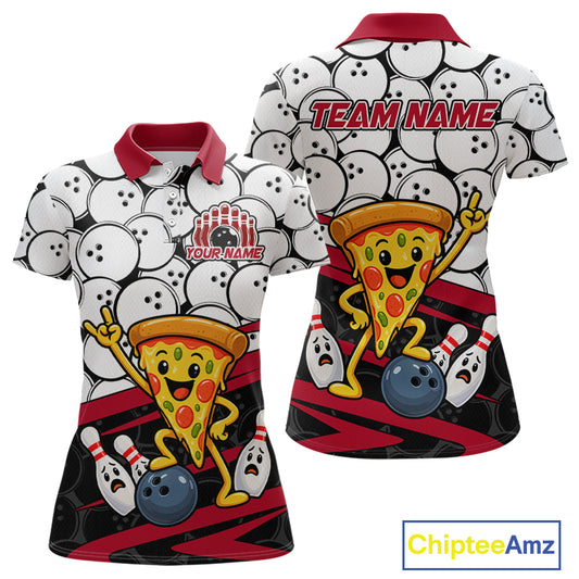 Custom Funny Pizza Bowling Shirt for Women Fast Food Bowling Jersey QZT1354
