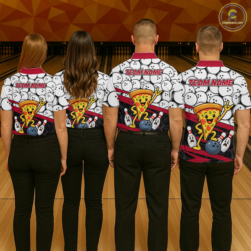 Custom Funny Pizza Bowling Shirt for Men Fast Food Bowling Jersey QZT1354