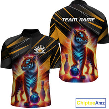 Load image into Gallery viewer, Orange Tiger Bowling Team Shirt Custom Bowling League Jersey for Men Bowling Outfit Polo &amp; 1/4 Zip QZT773