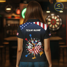 Load image into Gallery viewer, Custom Funny Chicken Dart Shirt American Dart Jerseys for Women Polo &amp; 1/4 Zip Dartboard Shirt DHT6
