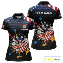 Load image into Gallery viewer, Custom Funny Chicken Dart Shirt American Dart Jerseys for Women Polo &amp; 1/4 Zip Dartboard Shirt DHT6