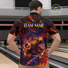 Load image into Gallery viewer, Custom Funny Cat Wizard Bowling Shirts for Men Flame Bowling Jersey for Team Bowling Outfit QZT921
