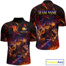 Load image into Gallery viewer, Custom Funny Cat Wizard Bowling Shirts for Men Flame Bowling Jersey for Team Bowling Outfit QZT921