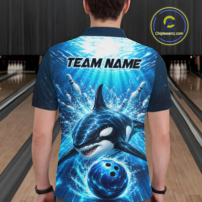 Custom Orca Bowling Team Shirt for Men Ocean Bowling Jersey QZT1292