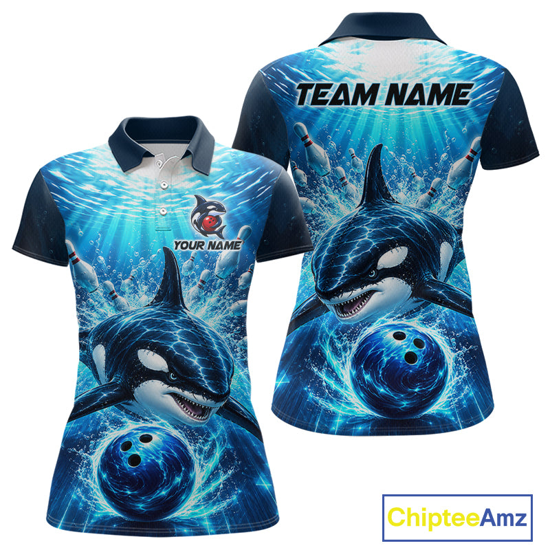 Custom Orca Bowling Team Shirt for Women Ocean Bowling Jersey QZT1292