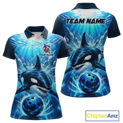 Custom Orca Bowling Team Shirt for Women Ocean Bowling Jersey QZT1292