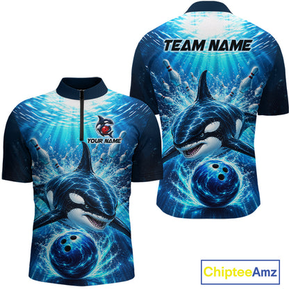 Custom Orca Bowling Team Shirt for Men Ocean Bowling Jersey QZT1292