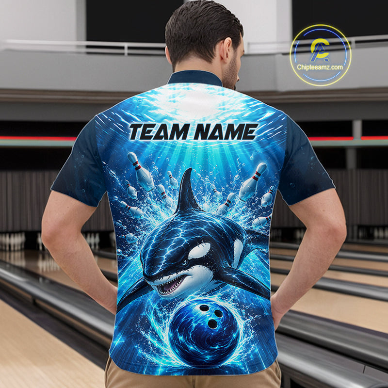 Custom Orca Bowling Team Shirt for Men Ocean Bowling Jersey QZT1292