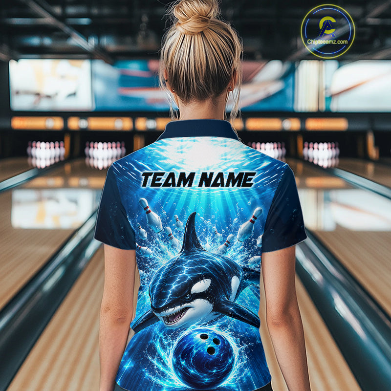 Custom Orca Bowling Team Shirt for Women Ocean Bowling Jersey QZT1292